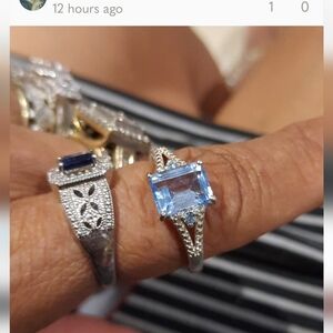 AUTHENTIC BLUE TOPAZ 💙 GENUINE SOLID STERLING SILVER RING 10